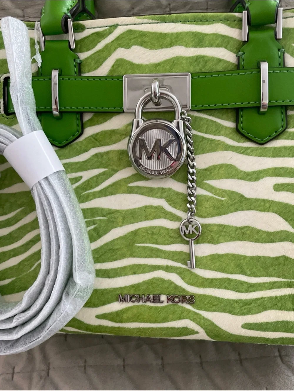 Michael Kors Lime Green calf hair and leather Satchel / crossbody
